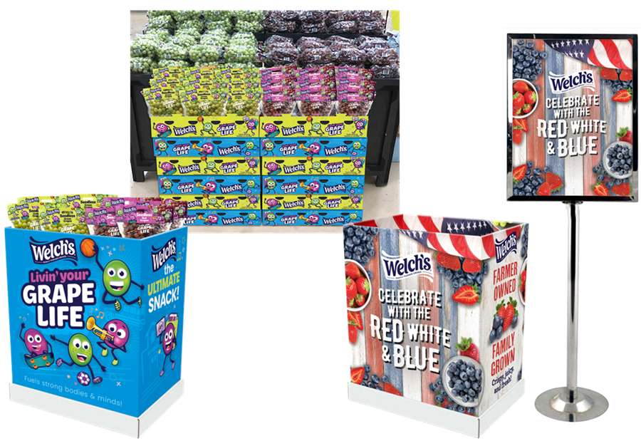 Various grape flavored products.