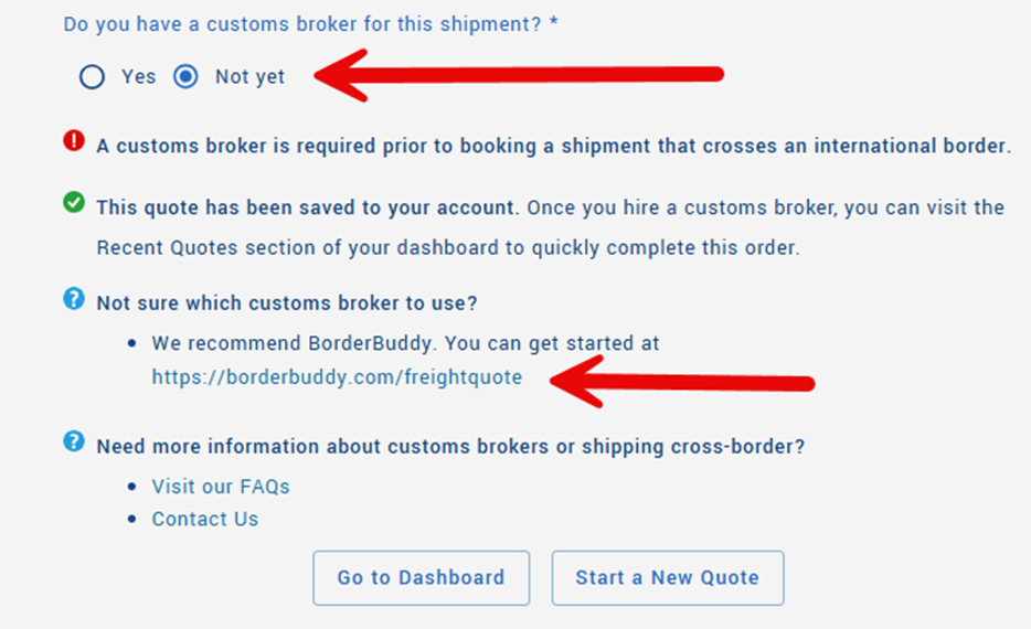 Step 11: Customs broker details
