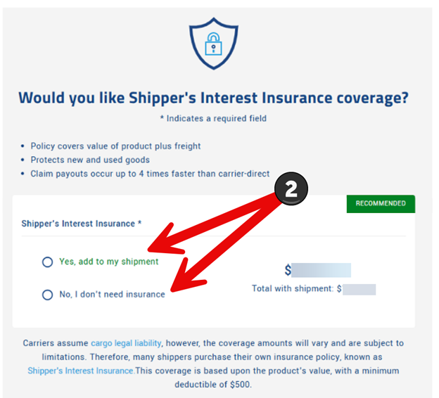 Step 16: Shippers interest