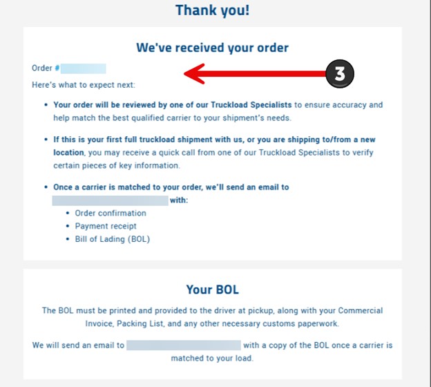 Step 16: Order confirmation & Tracking number
