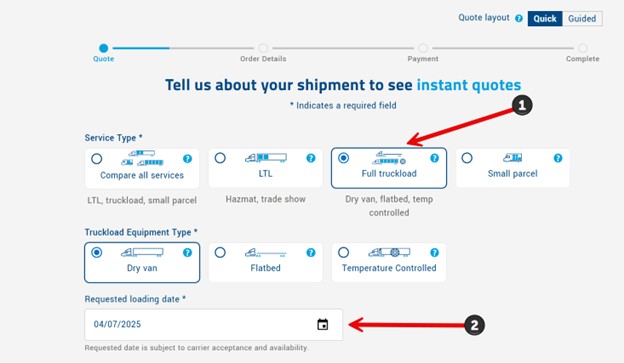 Step 3: Mode selection