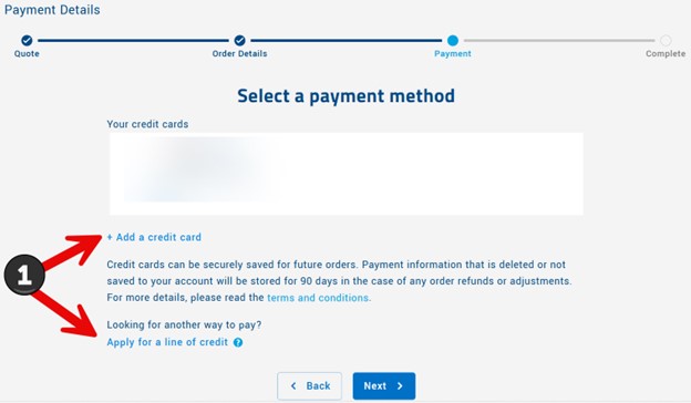 Step 14 book flatbed: Payment method