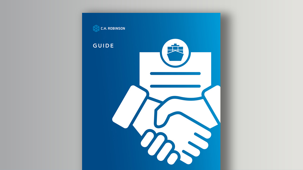 Container ship at sea during ocean freight contract season