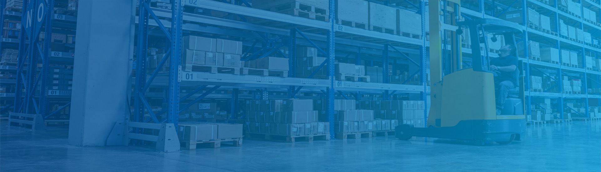 Warehouse with shelves
