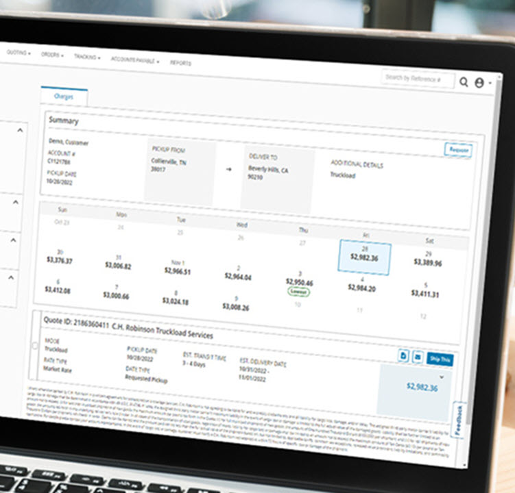 Quoting & booking technology by C.H. Robinson